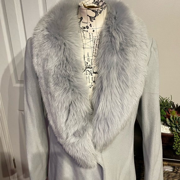 J. Percy dyed fox Fur 100% Lambswool One button 100% Satin Lined Timeless pastel - Picture 3 of 6